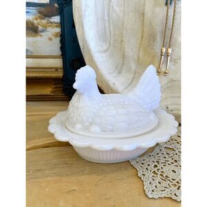 Vintage Mosser Glass Tuscan (Pink) Hen on Nest Dish – USA Made